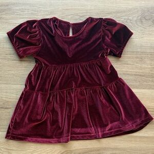 Zara Kids Formal Dress in Rich Burgundy Velvet